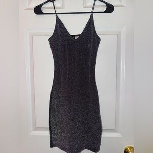 H&M Glittery Black Mini Dress